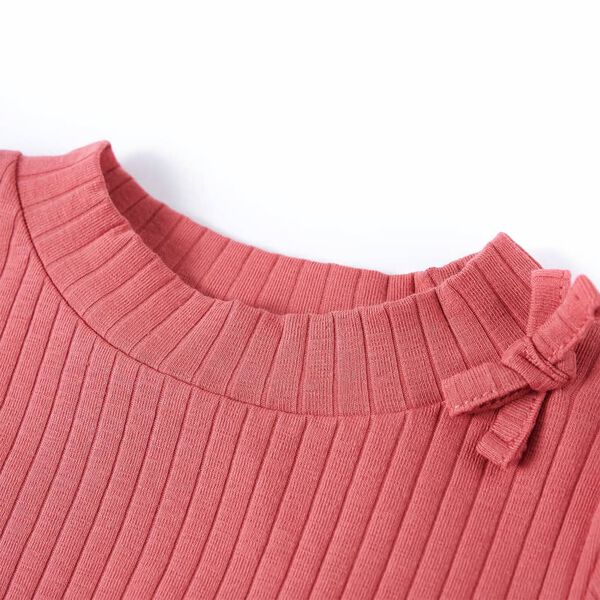 Langærmet T-shirt til børn str. 116 gammelrosa