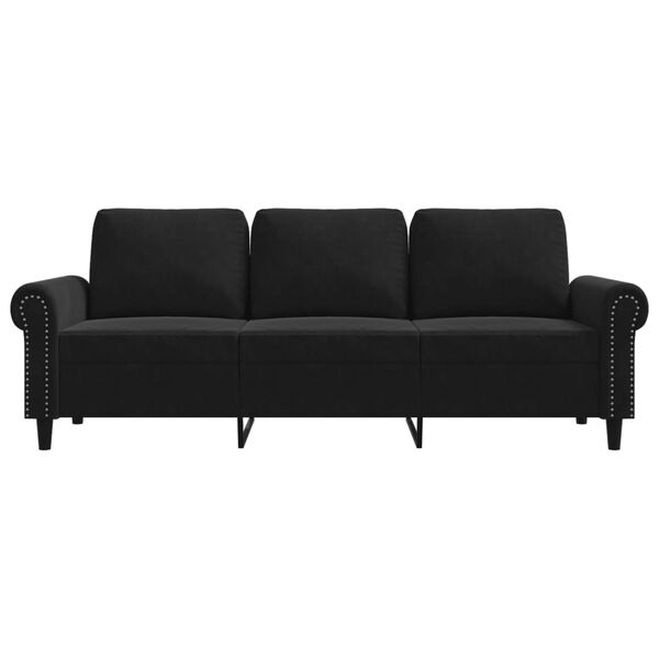 vidaXL 3-personers sofa 180 cm velour sort