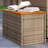 vidaXL haveborde 2 stk. 55x34x37 cm polyrattan og massivt træ beige