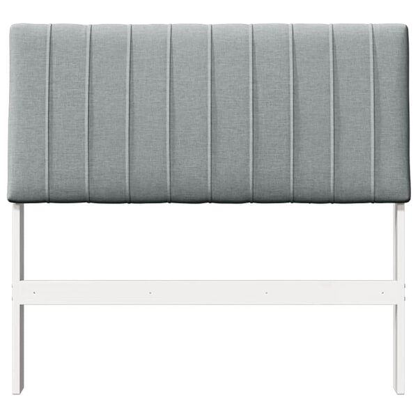 vidaXL Polstret sengegavl Lysegr&aring; 100 cm Massiv fyrretr&aelig;