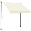 vidaXL markise 250x150 cm sammenrullelig stof og st&aring;l cremefarvet
