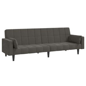 vidaXL 2-personers sovesofa med 2 puder fl&oslash;jl m&oslash;rkegr&aring;