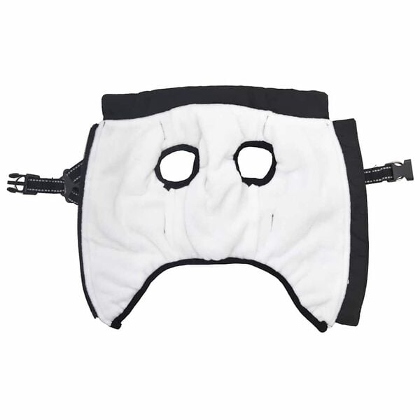 vidaXL Hundefrakke med sele Vandt&aelig;t Reflekterende sort L40