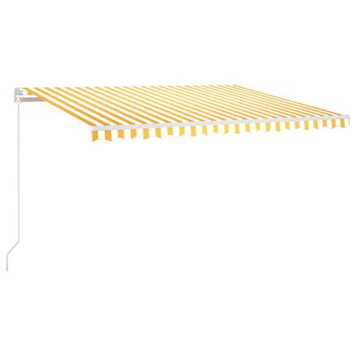 vidaXL markise 450x300 cm manuel betjening gul og hvid