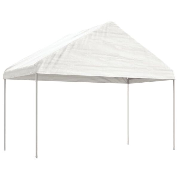 vidaXL pavillon med tag 6,69x4,08x3,22 m polyethylen hvid