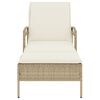 vidaXL liggestol med hynde 63x200x81 cm polyrattan beige