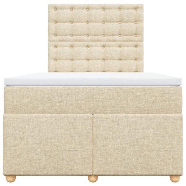 vidaXL kontinentalseng med madras 120x190 cm stof cremefarvet