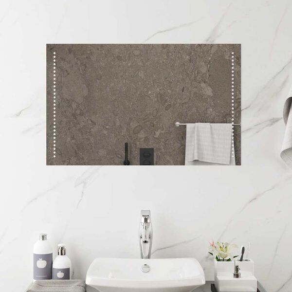 vidaXL badev&aelig;relsesspejl med LED-lys 80x50 cm