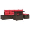 vidaXL Havesofa S&aelig;t 6 stk. Brun polyrattan