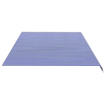 vidaXL udskiftningsdug til markise 6x3,5 m blå og hvid