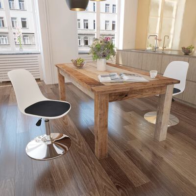 vidaXL drejelige spisebordsstole 2 stk. kunstlæder hvid og sort