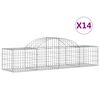 vidaXL buede gabionkurve 14 stk. 200x50x40/60 cm galvaniseret jern