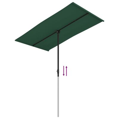 vidaXL parasol med aluminiumstang 180x110 cm grøn