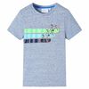 Kort&aelig;rmet T-shirt til b&oslash;rn str. 140 bl&aring;meleret