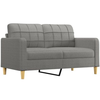 vidaXL 2-personers sofa med puder og hynder 140 cm stof mørkegrå