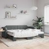 vidaXL daybed med udtr&aelig;k 90x190 cm stof m&oslash;rkegr&aring;