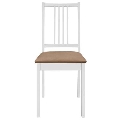 vidaXL spisebordsstole med hynder 2 stk. massivt træ hvid