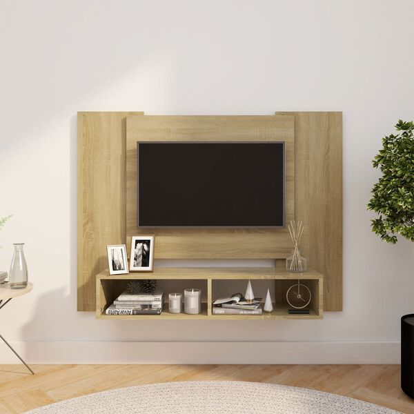 vidaXL v&aelig;gh&aelig;ngt tv-skab 120x23,5x90 cm konstrueret tr&aelig; sonoma-eg