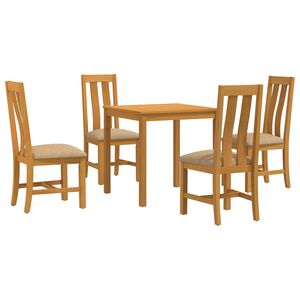 vidaXL Spisestues&aelig;t 5 stk. Beige Massivt Eg Tr&aelig;
