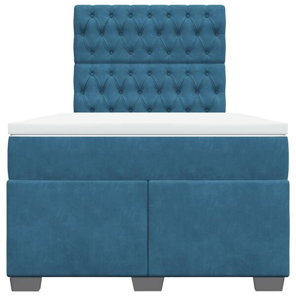 vidaXL kontinentalseng med madras 120x190 cm velour bl&aring;
