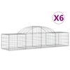 vidaXL buede gabionkurve 6 stk. 200x50x40/60 cm galvaniseret jern