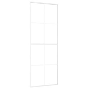 vidaXL skyded&oslash;r 76x205 cm h&aelig;rdet matteret glas og aluminium hvid