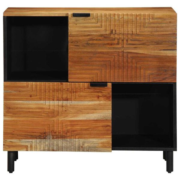 vidaXL Sideboard Naturfarvet 80 x 33,5 x 75 cm Massivt Akacietr&aelig;