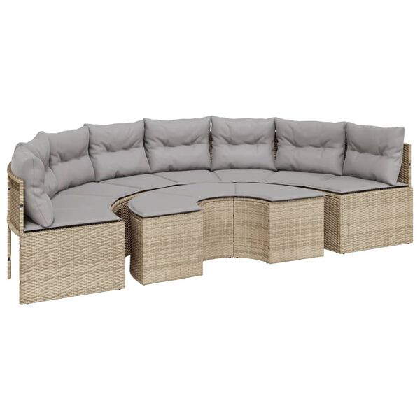 vidaXL sofas&aelig;t til haven 2 dele halvrund polyrattan beige