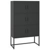vidaXL h&oslash;jskab 80x35x135 cm st&aring;l sort