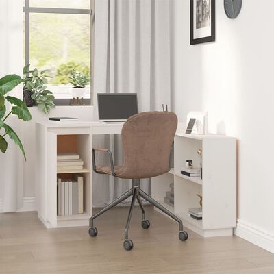vidaXL skrivebord 110x50x75 cm massivt fyrretræ hvid