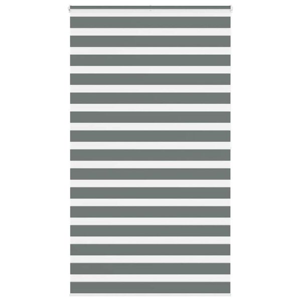 vidaXL zebragardin m&oslash;rkegr&aring; 125x200 cm stofbredde 120,9 cm polyester