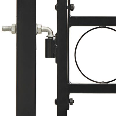 vidaXL hegnslåge med dobbeltdør og buet top stål 400 x 150 cm sort