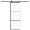 vidaXL skyded&oslash;r med hardwares&aelig;t 76x205 cm ESG glas sort