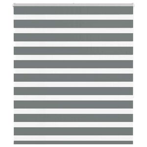 vidaXL zebragardin m&oslash;rkegr&aring; 125x150 cm stofbredde 120,9 cm polyester