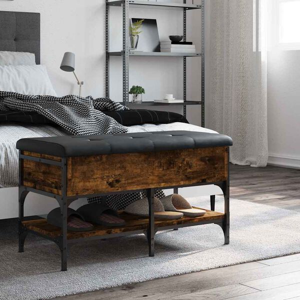 vidaXL skob&aelig;nk 82x42x45 cm konstrueret tr&aelig; r&oslash;get egetr&aelig;sfarve