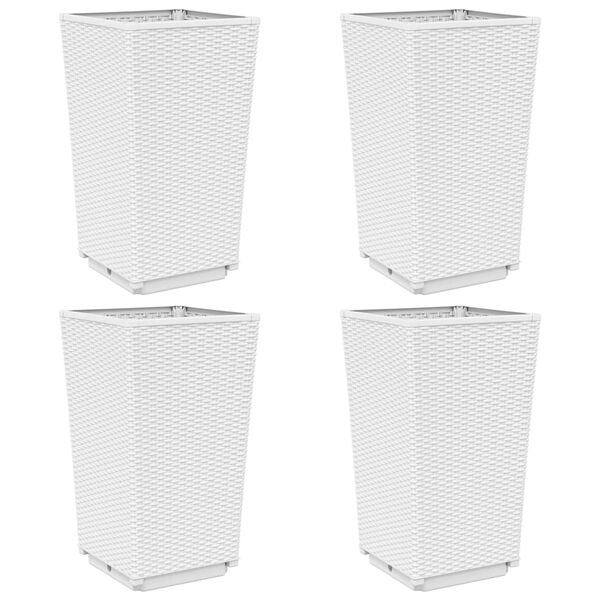 vidaXL plantekurve 4 stk. 32,5x32,5x57 cm PP hvid