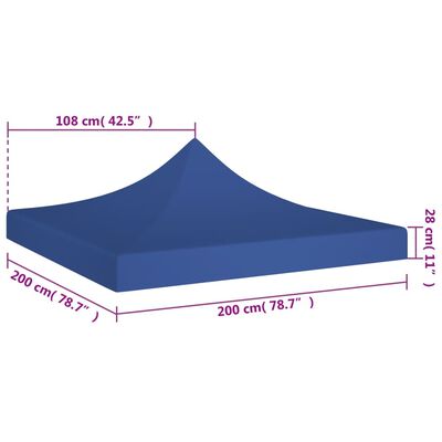 vidaXL tag til festtelt 2x2 m 270 g/m² blå