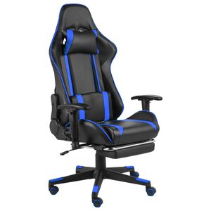 vidaXL drejelig gamingstol med fodst&oslash;tte PVC bl&aring;