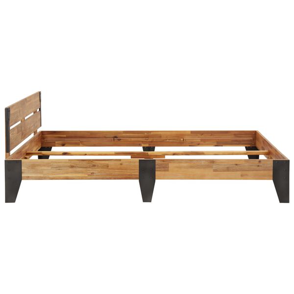vidaXL sengestel 160x200 cm massivt akacietr&aelig; med b&oslash;rstet finish