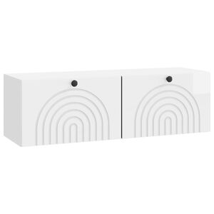 vidaXL V&aelig;gh&aelig;ngt TV-skab Hvid h&oslash;jglans 98 x 31 x 30 cm Konstrueret tr&aelig;