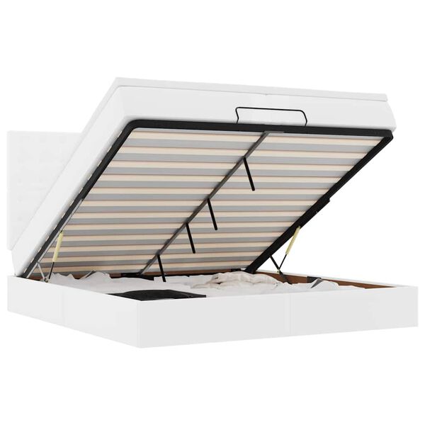 vidaXL osmannisk sengeramme med madrasser 200x200 cm kunstlæder hvid