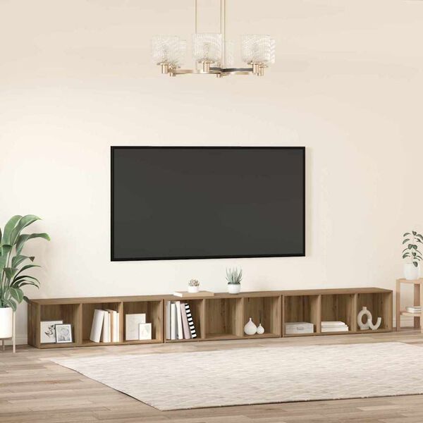 vidaXL TV-m&oslash;bels&aelig;t V&aelig;gmonteret 3 pcs Artisan Egetr&aelig; 37 x 35 x 107 cm