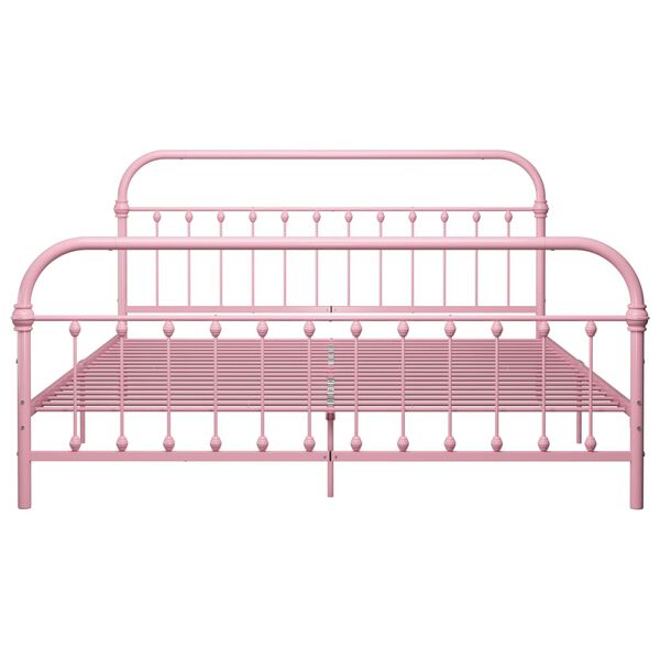 vidaXL sengestel 180x200 cm metal pink