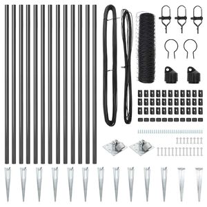 vidaXL Svejset tr&aring;dhegn med spidser 25 x 0,8 m (B x H) PVC-belagt st&aring;l