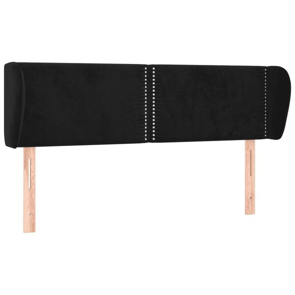 vidaXL sengegavl med kanter 147x23x78/88 cm fl&oslash;jl sort