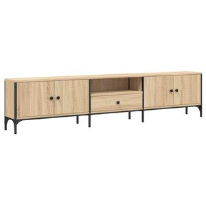vidaXL tv-bord med skuffe 200x25x44 cm konstrueret tr&aelig; sonoma-eg