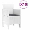 vidaXL Have Spisebordssæt 11 pcs Hvid Polt rattan