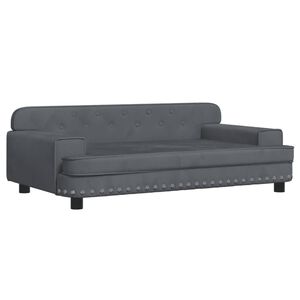 vidaXL sofa til b&oslash;rn 90x53x30 cm velour m&oslash;rkegr&aring;