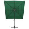 vidaXL parasol med aluminiumsstang 4 niveauer 250x250 cm grøn