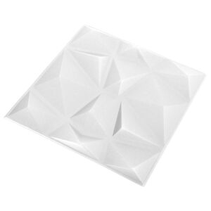 vidaXL V&aelig;gpaneler 12 stk. 50 x 50 cm Diamond Hvid XPS Skum